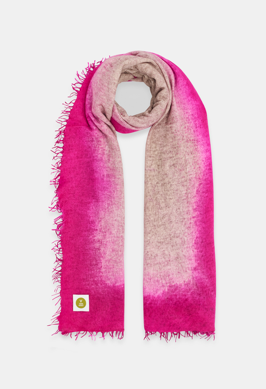 SCHAL PLAZA TAUPE/NEON PINK
