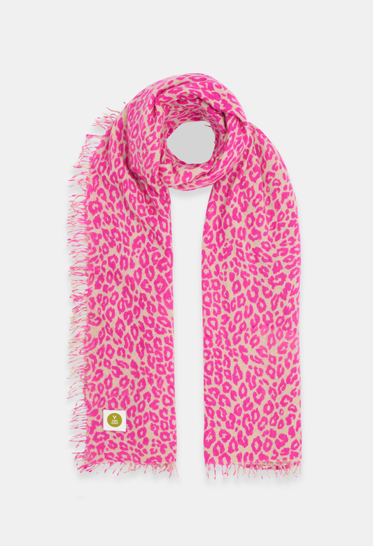 SCARF LATTE/NEON PINK