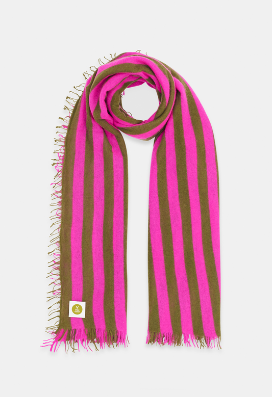 SCARF NEON PINK/FIR GREEN