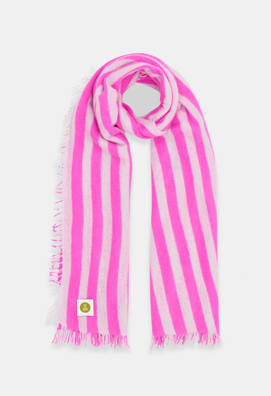 SCARF NEON PINK/LIGHT GREY