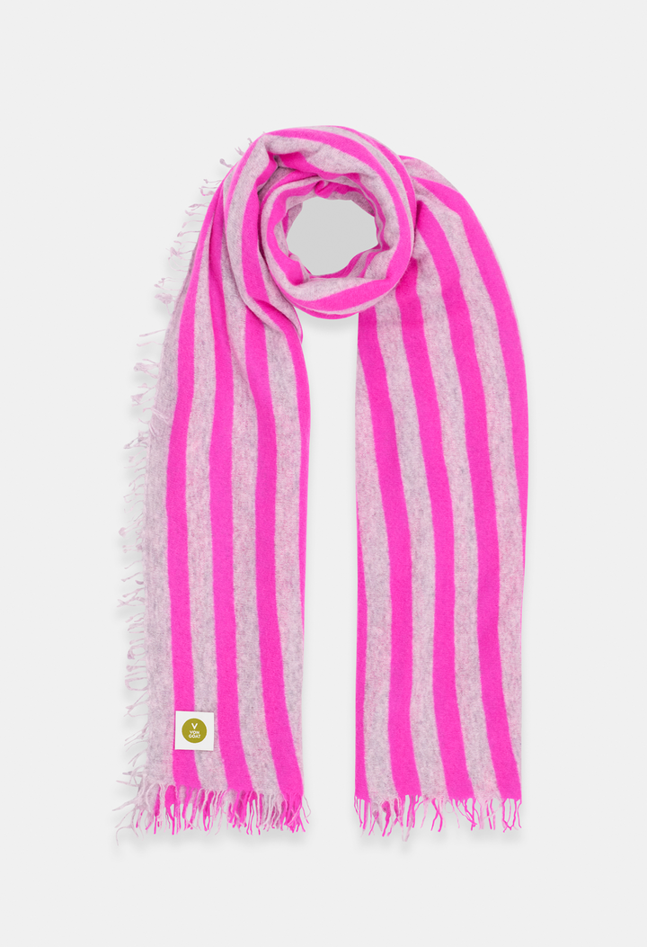 SCARF NEON PINK/MELANGE GREY