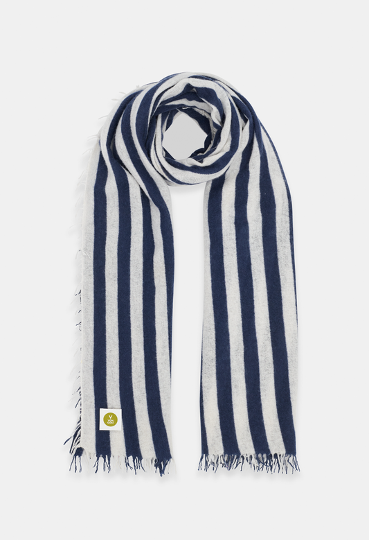 SCARF BRIGHT WHITE/DARK NAVY