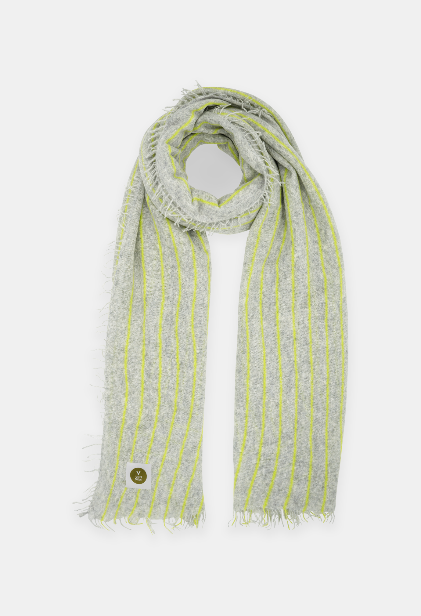 SCARF MELANGE GREY/NEON YELLOW