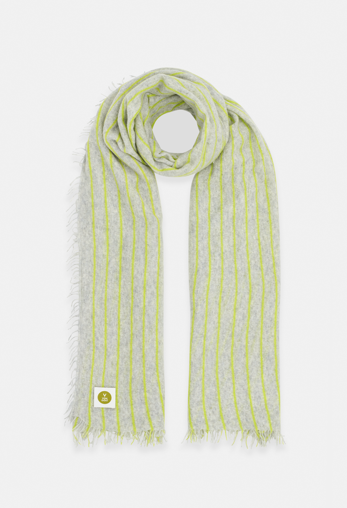 SCARF MELANGE GREY/NEON YELLOW