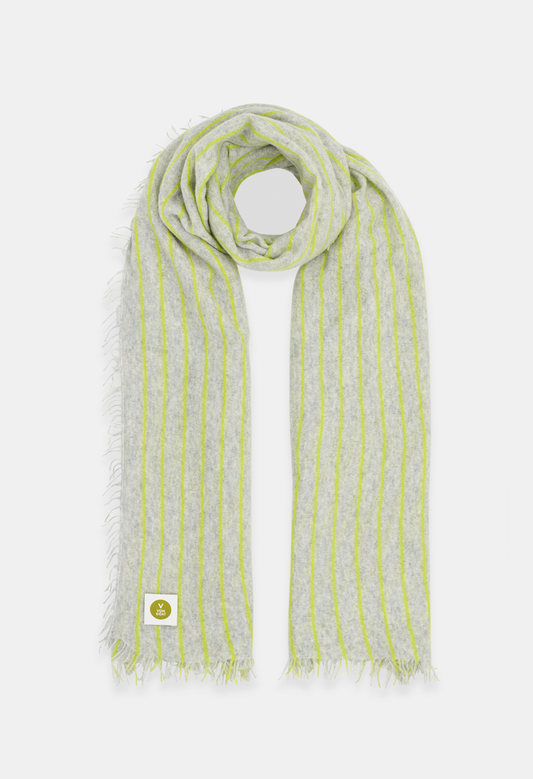 SCARF MELANGE GREY/NEON YELLOW