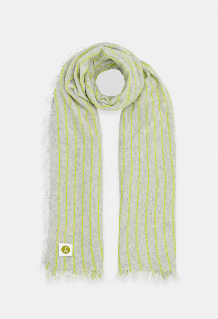 SCARF MELANGE GRAY/NEON YELLOW