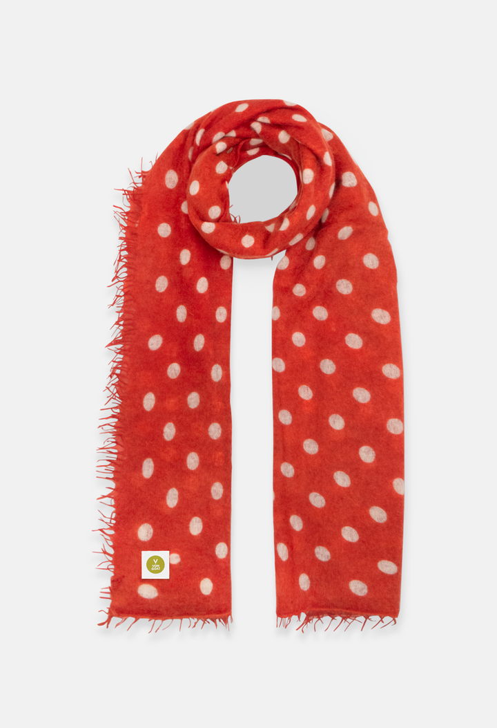 Schal Polka Dots Lipstick/White
