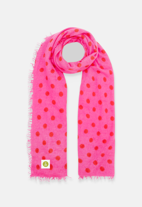 Scarf Polka Dots Sugar Plum/Orange Daisy