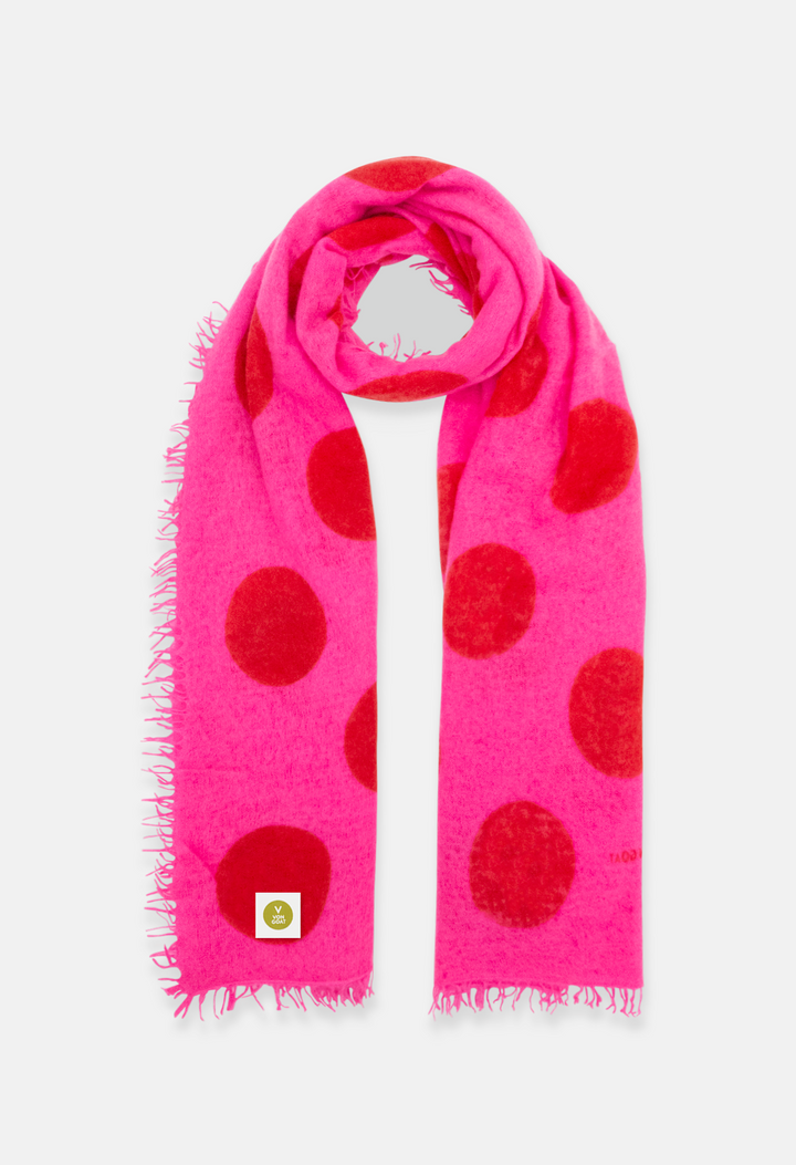 Scarf Polka Dots Neon Plum/Orange Daisy