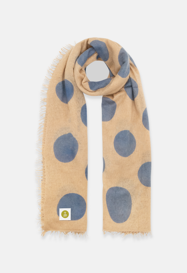 Schal Polka Dots Sand/Robbia Blue