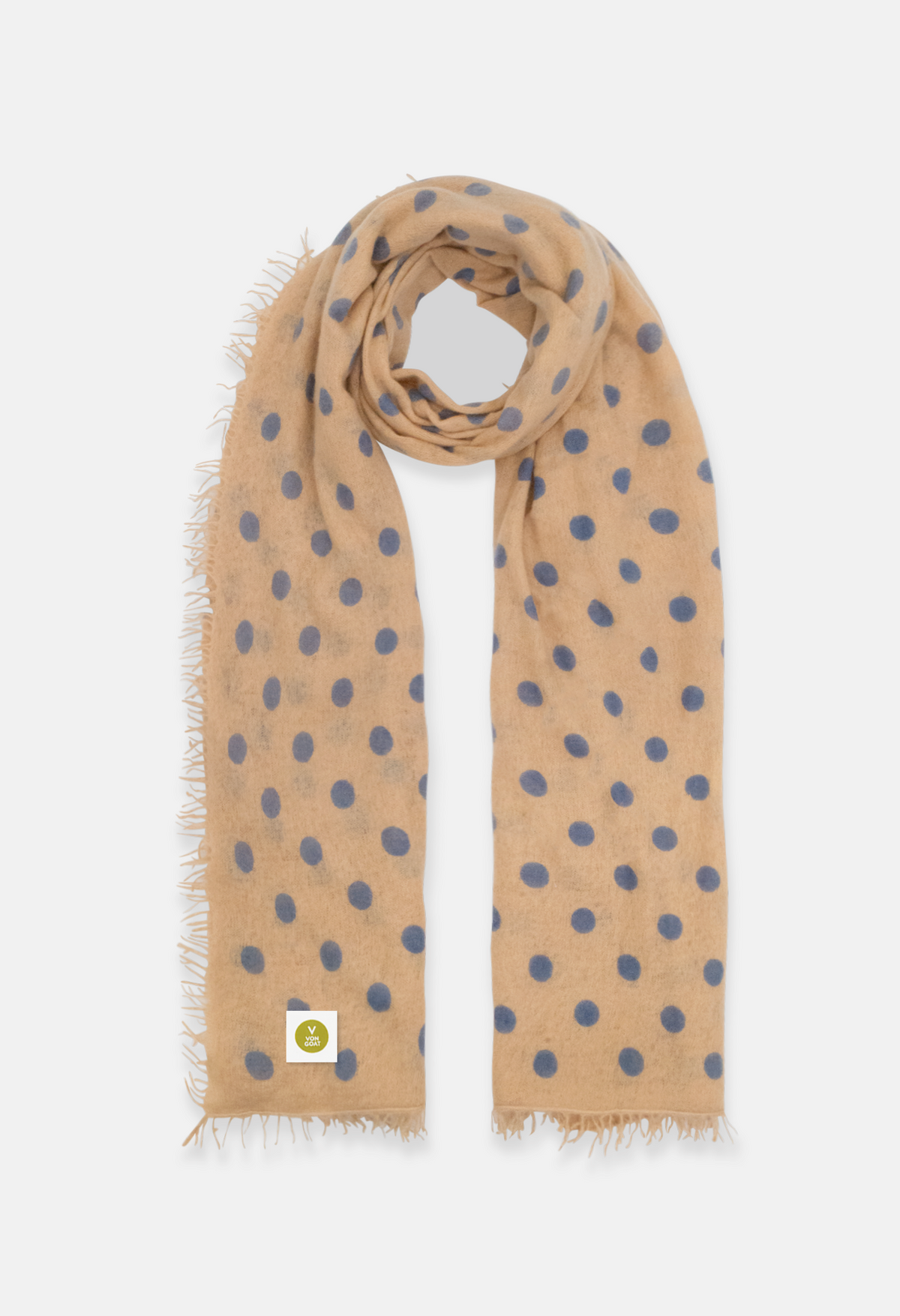 Scarf Polka Dots Sand/Robbia Blue