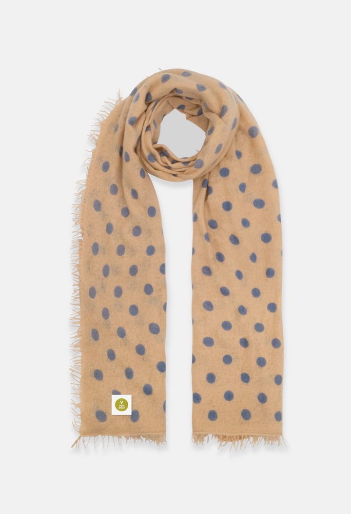 Scarf Polka Dots Sand/Robbia Blue