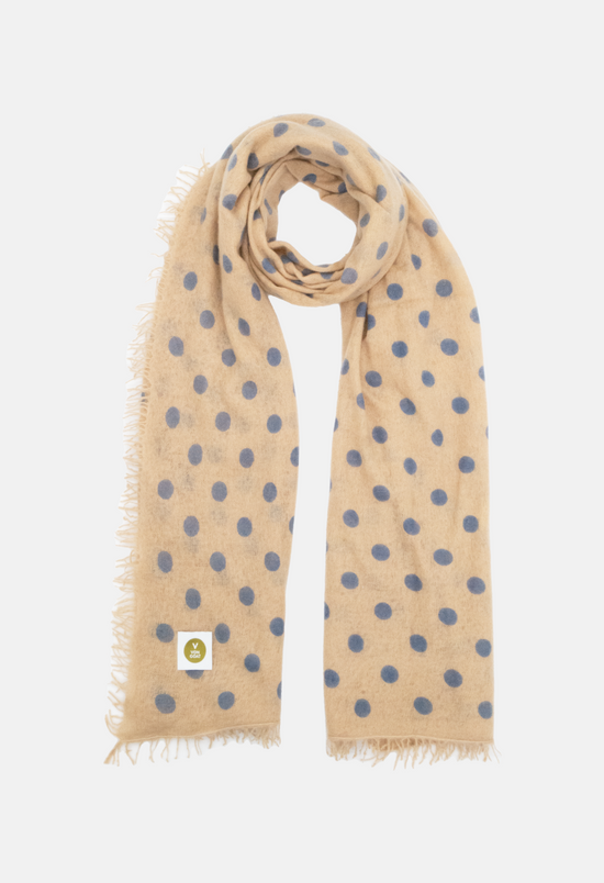 Scarf Polka Dots Sand/Robbia Blue