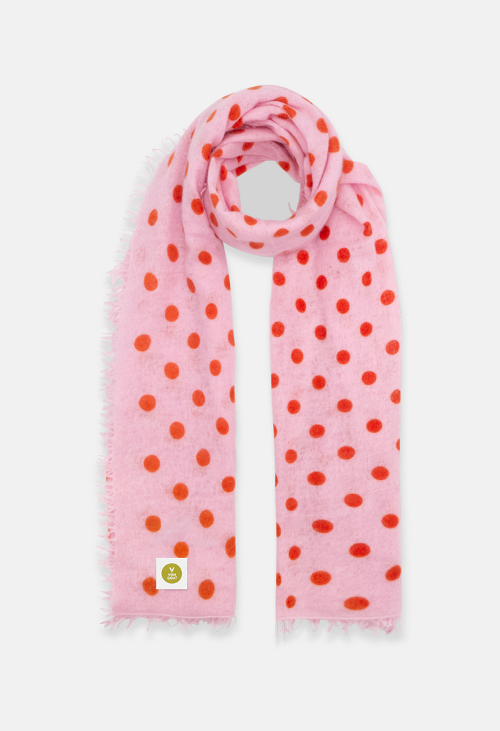 Schal Polka Dots Pink Tulle/Orange Daisy