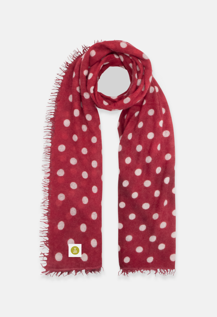 Schal Polka Dots Rhytmic Red/Rose Quartz