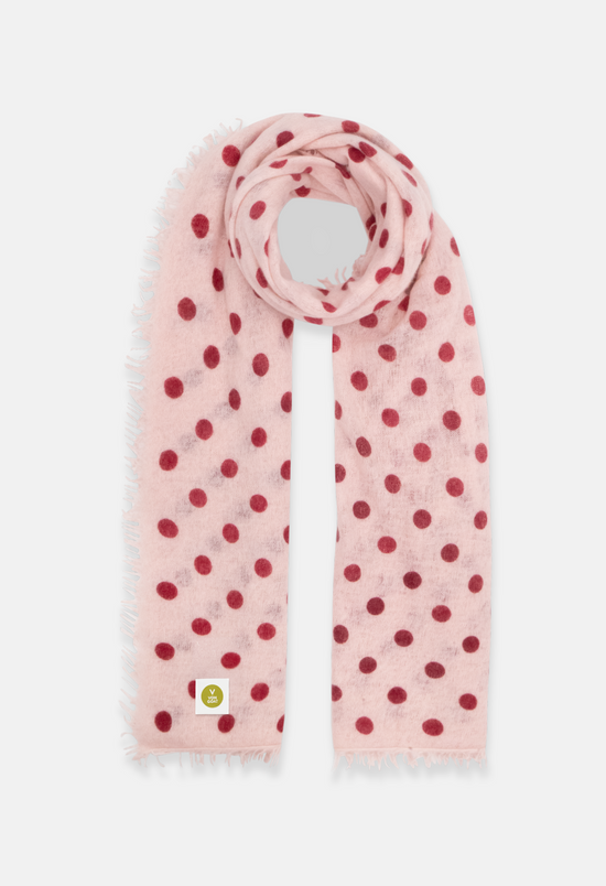Schal Polka Dots Rose Quartz/Rhythmic Red