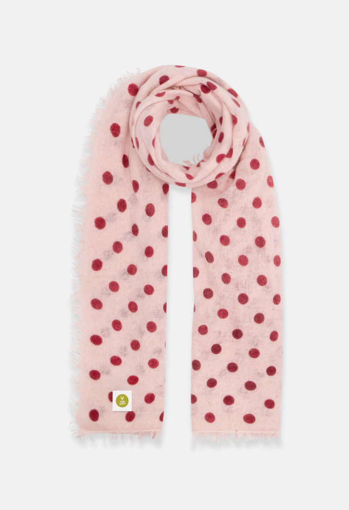 Schal Polka Dots Rose Quartz/Rhythmic Red