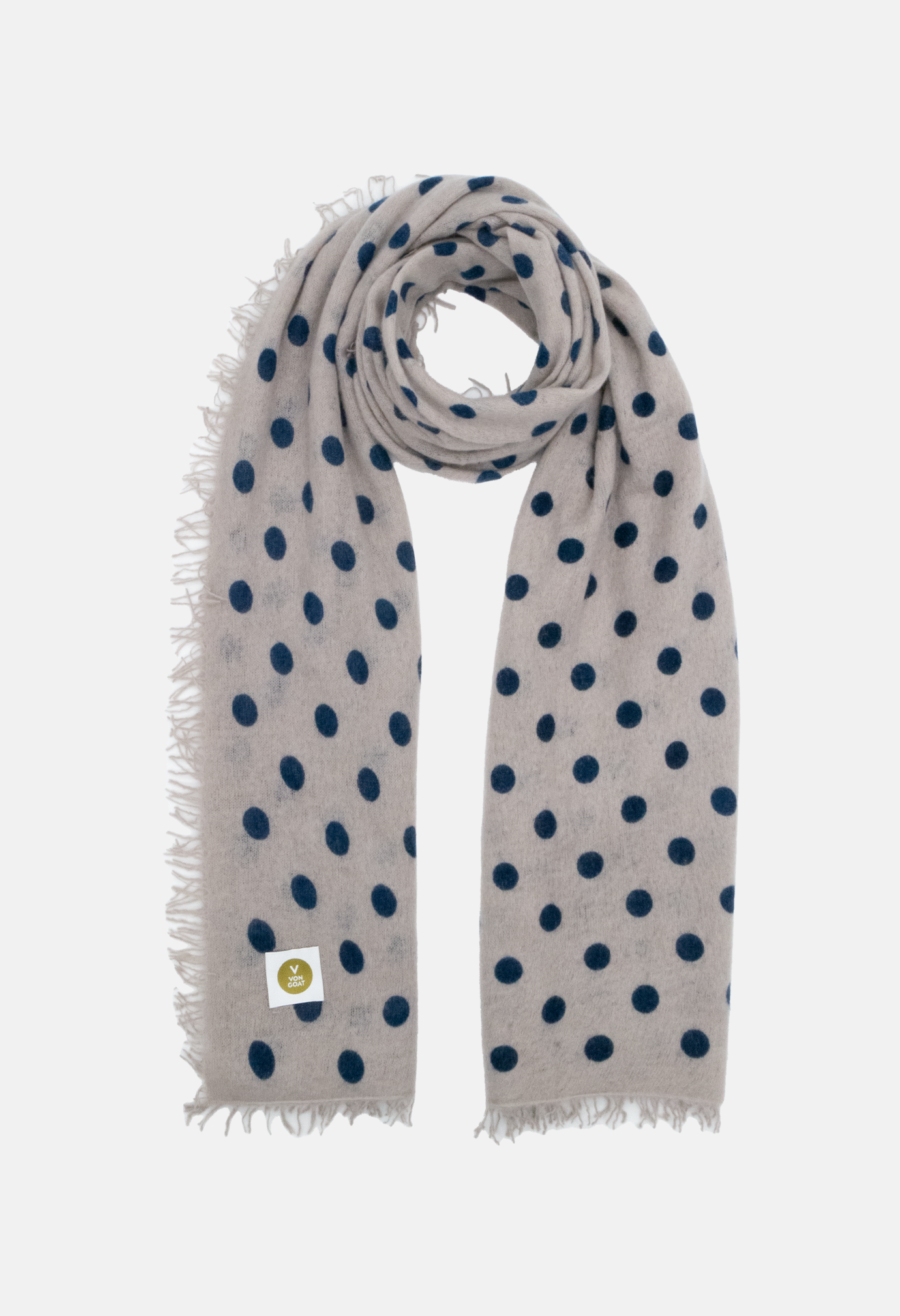 Scarf Polka Dots Sandy/Dark Blue