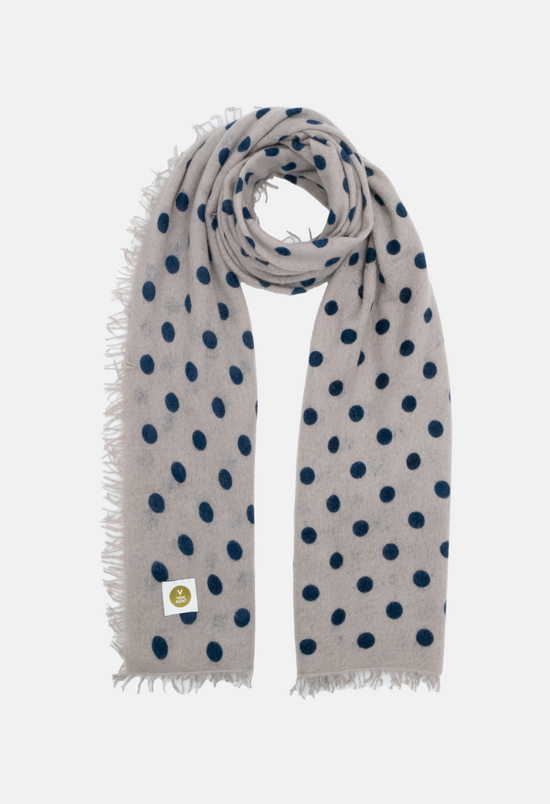 Scarf Polka Dots Sandy/Dark Blue