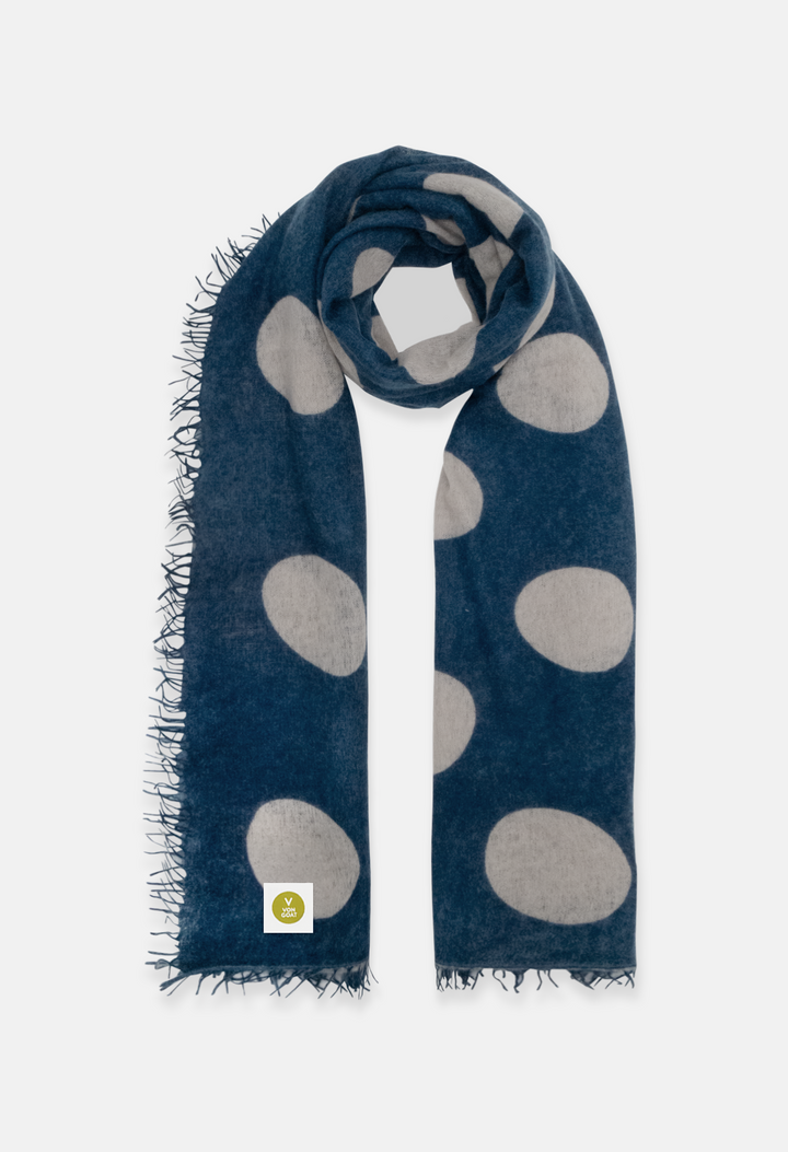Schal Polka Dots Dark Blue/Sandy