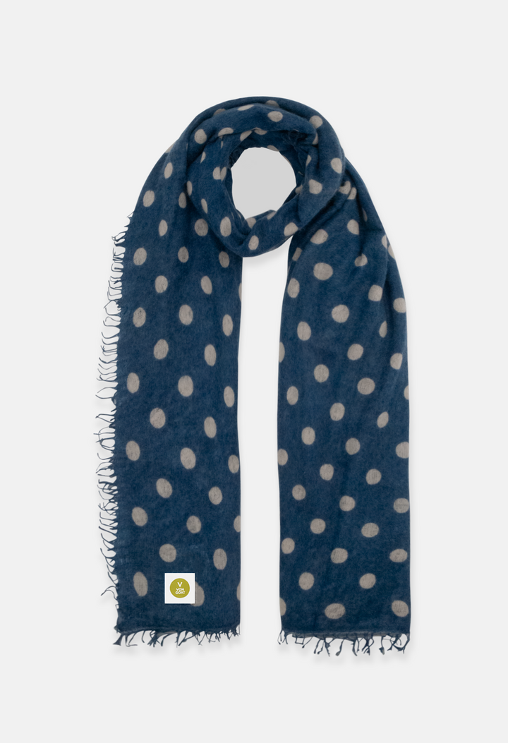 Schal Polka Dots Dark Blue/Sandy