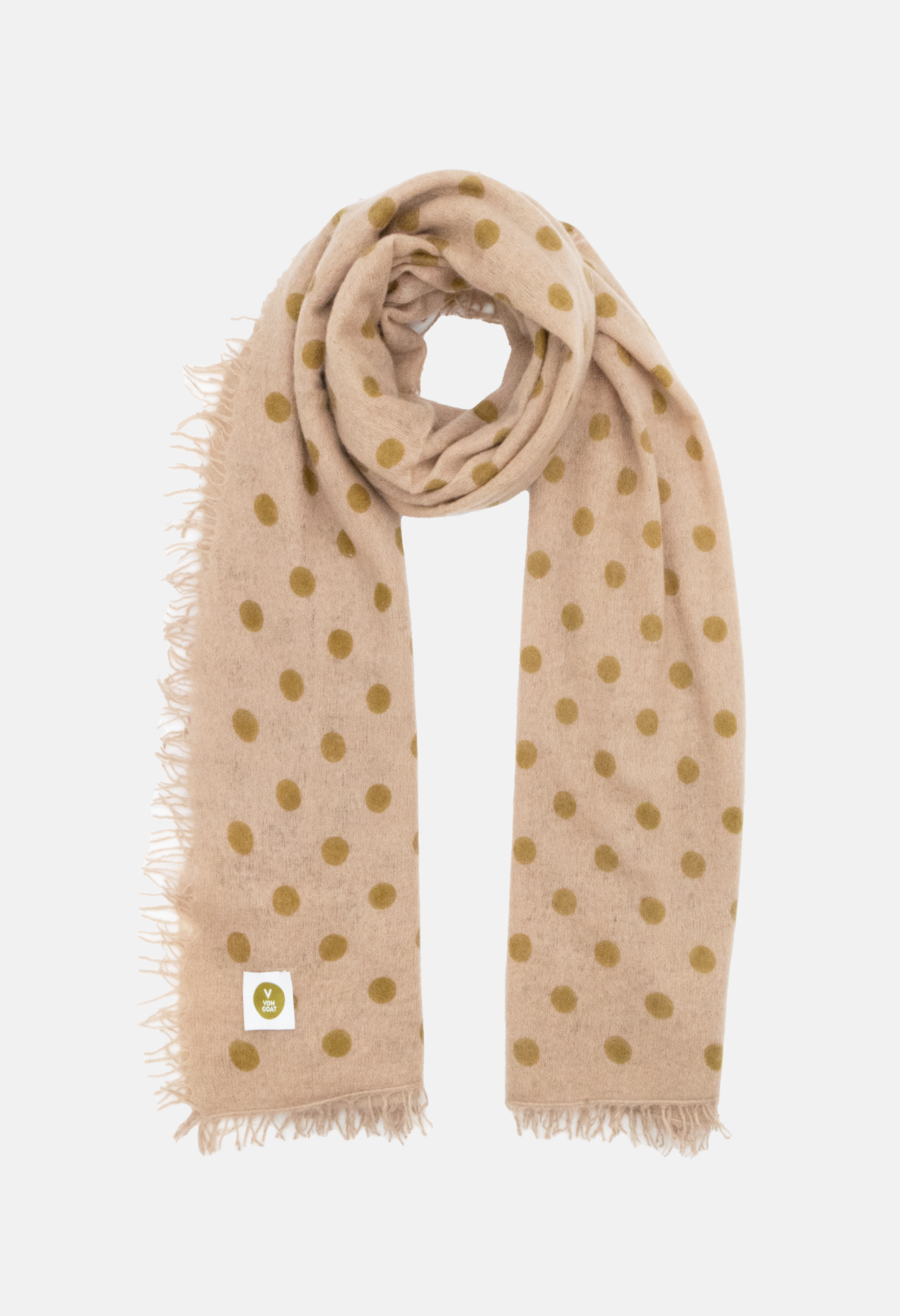 Scarf Polka Dots Biscotti/Bronze