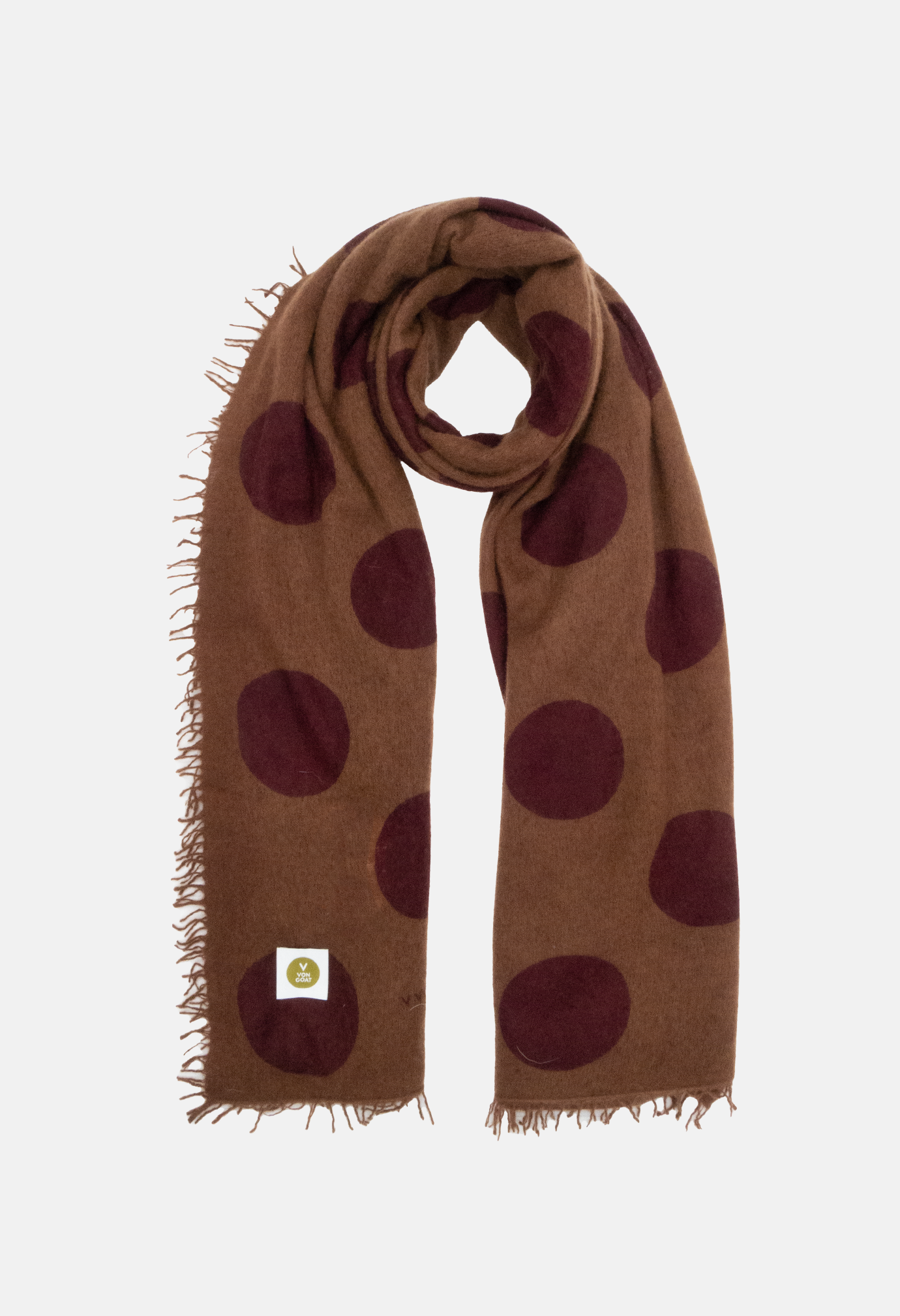 Scarf Polka Dots Toffee/Mahogany