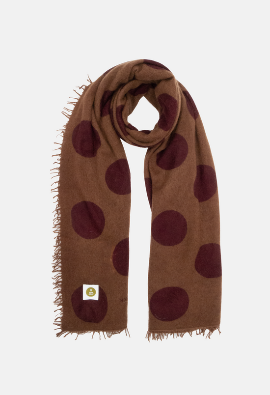 Scarf Polka Dots Toffee/Mahogany