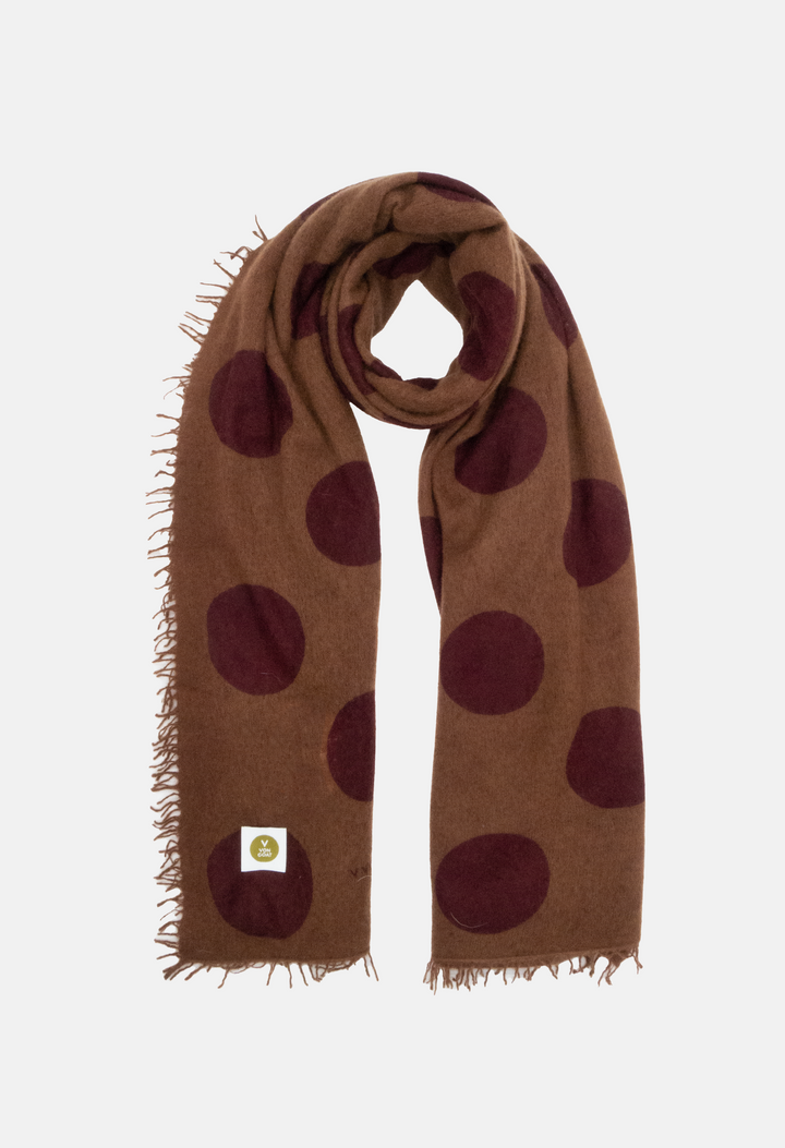 Schal Polka Dots Toffee/Mahogany