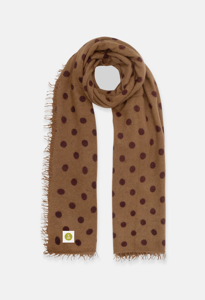 Schal Polka Dots Toffee/Mahogany