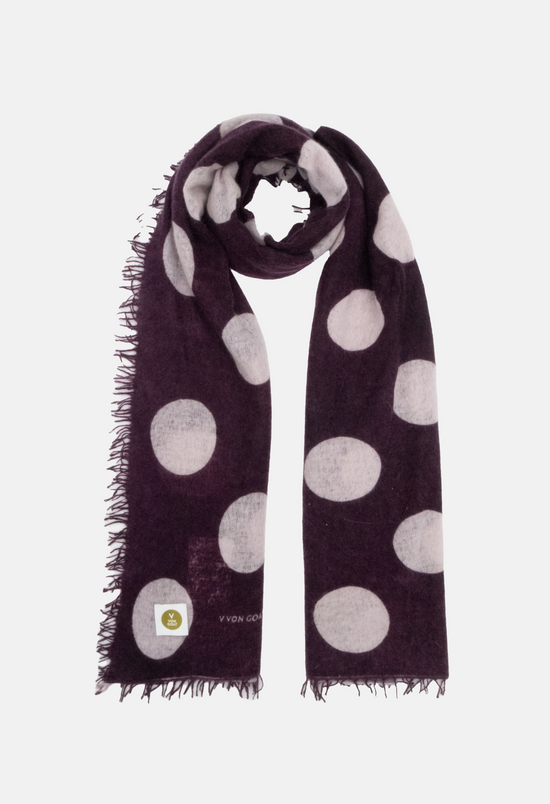 Schal Polka Dots Fig/Lavender Blue