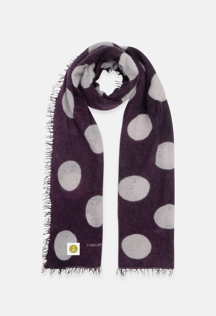 Scarf Polka Dots Fig/Lavender Blue
