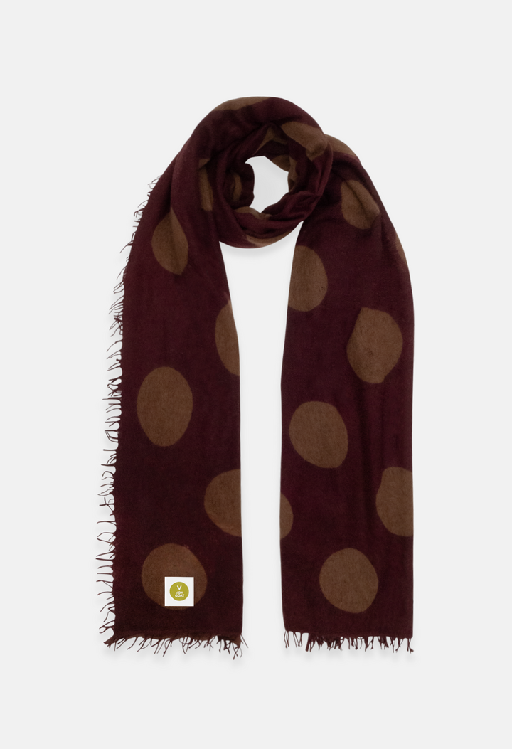 Scarf Polka Dots Mahogany/Toffee