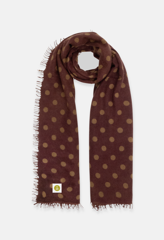 Scarf Polka Dots Mahogany/Toffee
