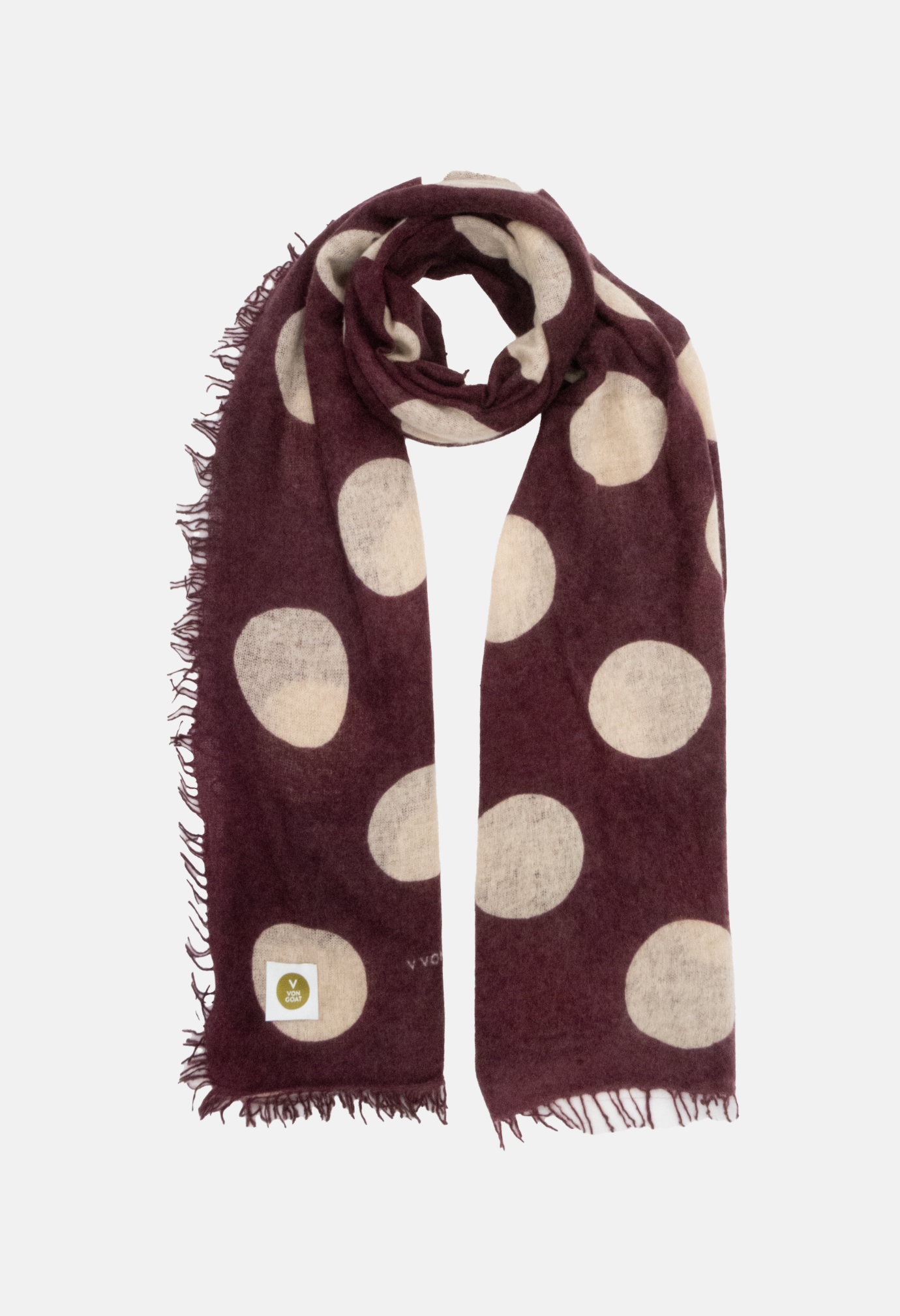 Scarf Polka Dots Mahogany/Mel. Beige