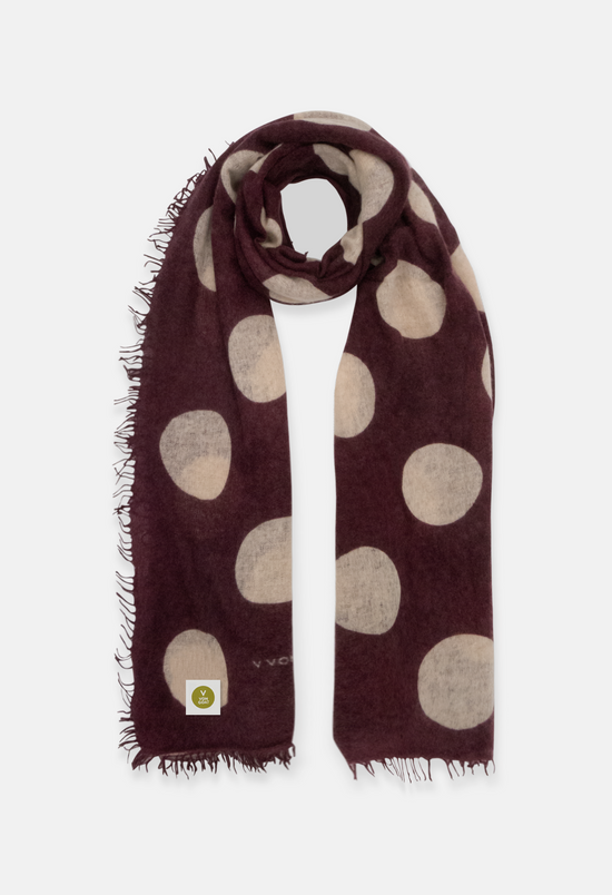Scarf Polka Dots Mahogany/Mel. Beige