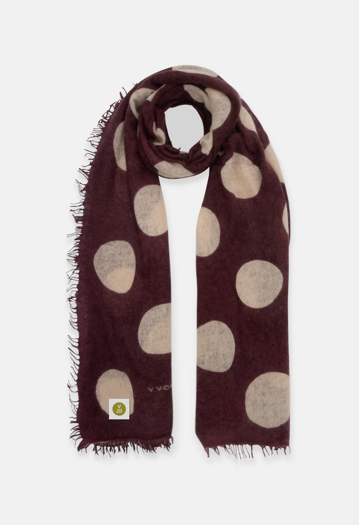 Schal Polka Dots Mahogany/Mel. Beige