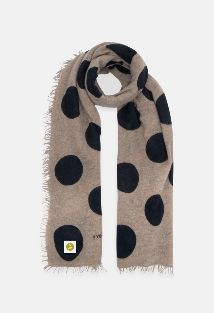 Schal Polka Dots Melange Mouse/Dark Navy