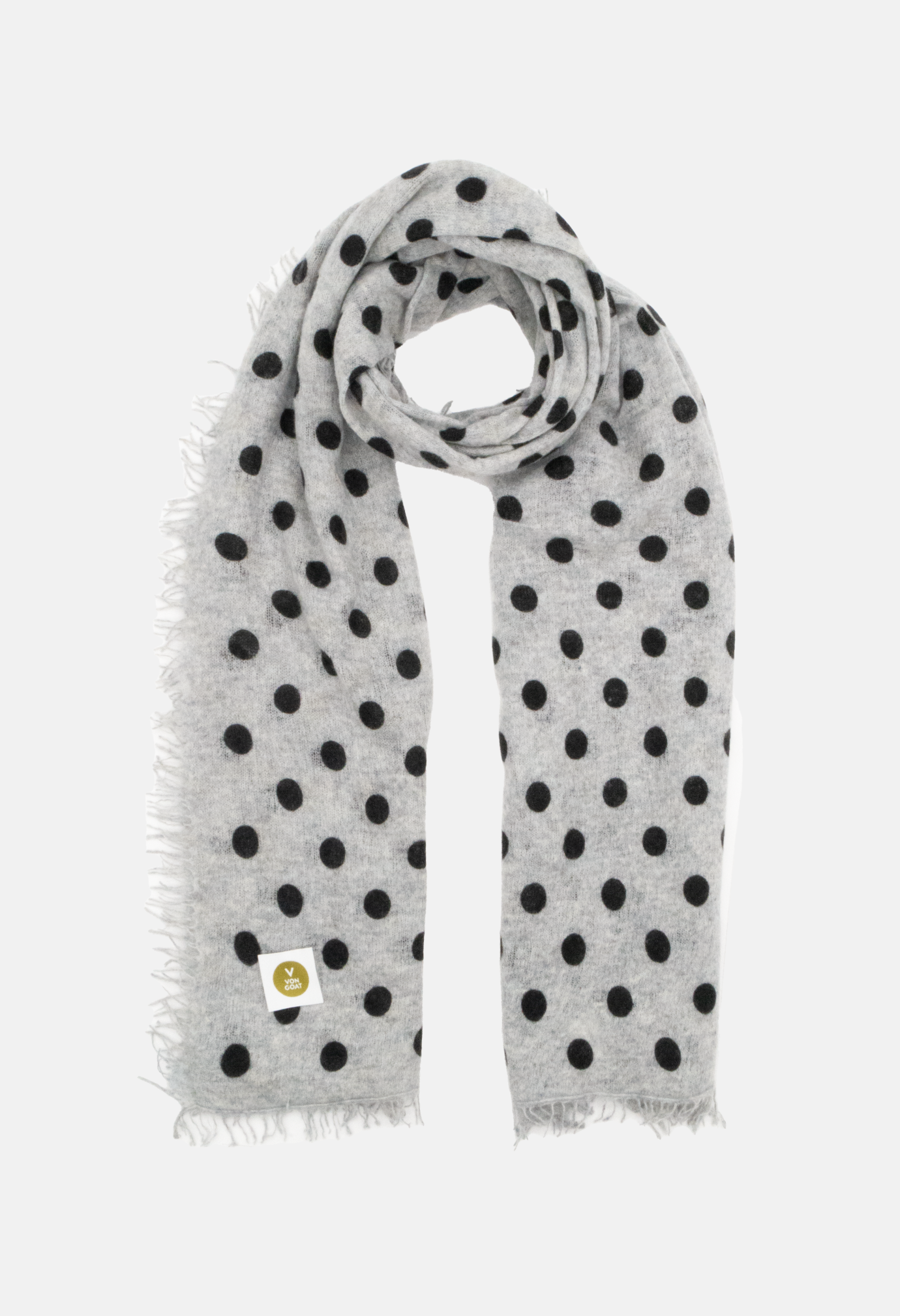 Scarf Polka Dots Mel. Light Grey/Black