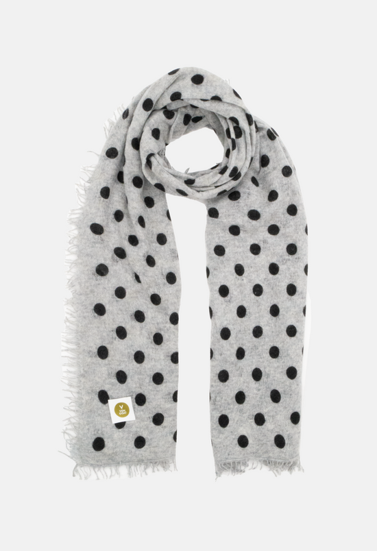 Scarf Polka Dots Mel. Light Grey/Black