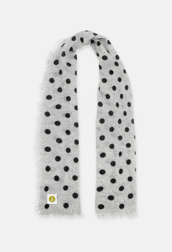 Schal Polka Dots Mel. Light Grey/Black Medium