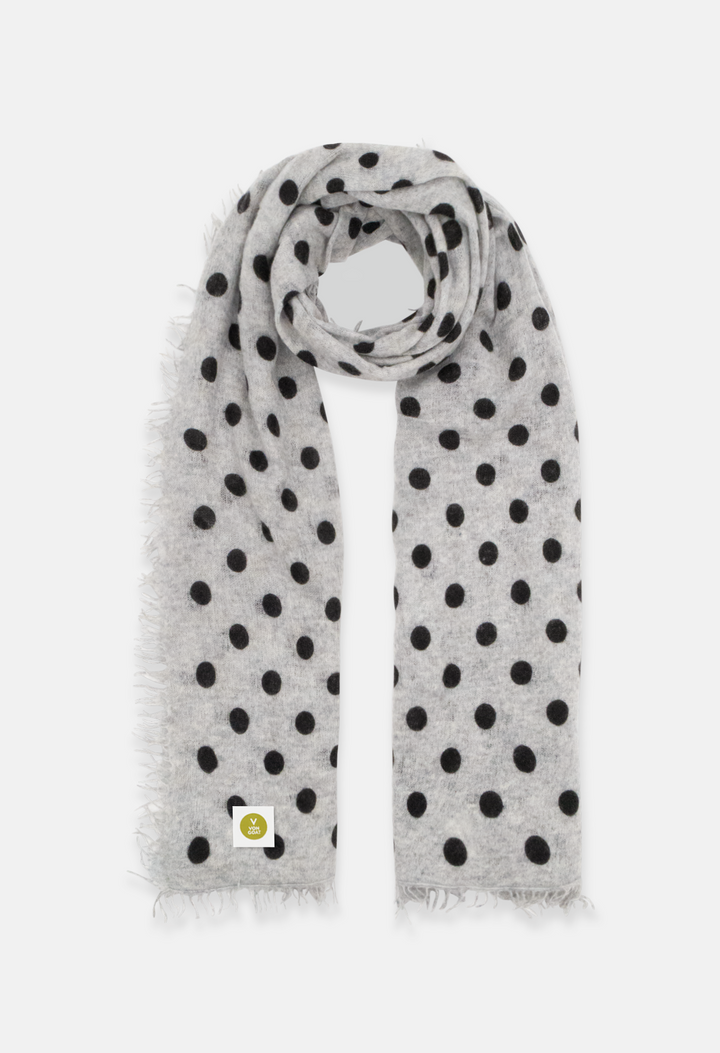 Schal Polka Dots Mel. Light Grey/Black
