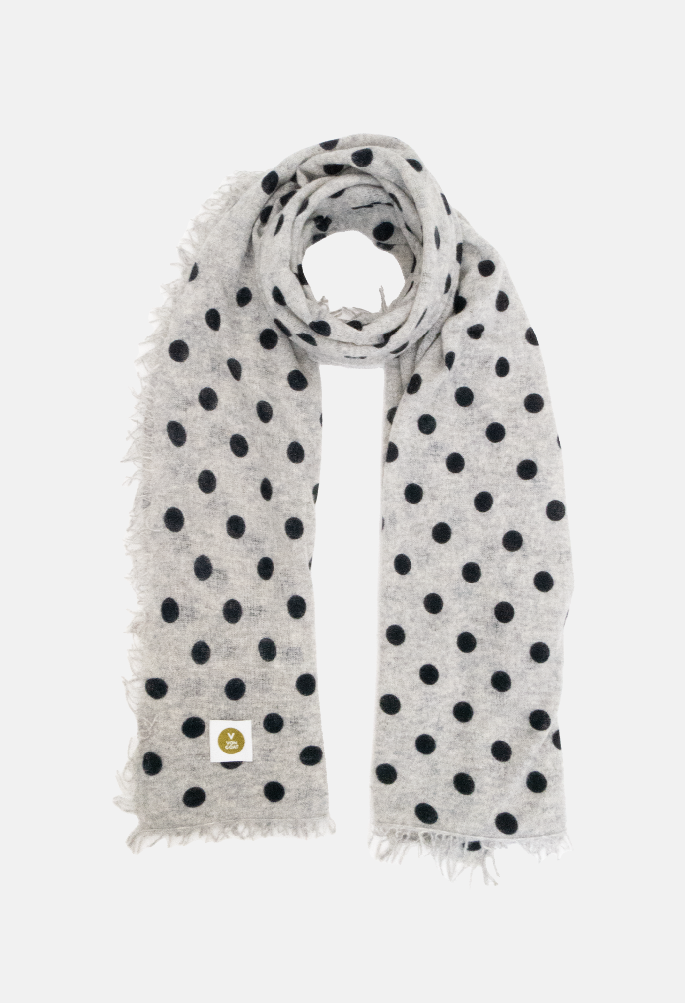 Scarf Polka Dots Mel. Light Grey/Dark Navy