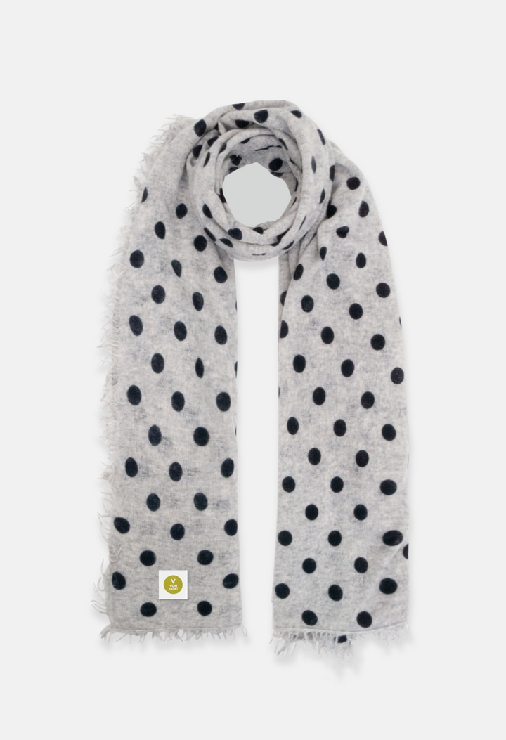 Schal Polka Dots Mel. Light Grey/Dark Navy