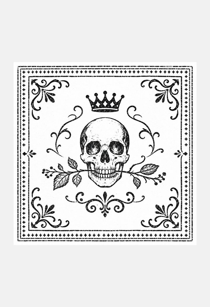 Bandana Skull Swizzle/Red with Fringes