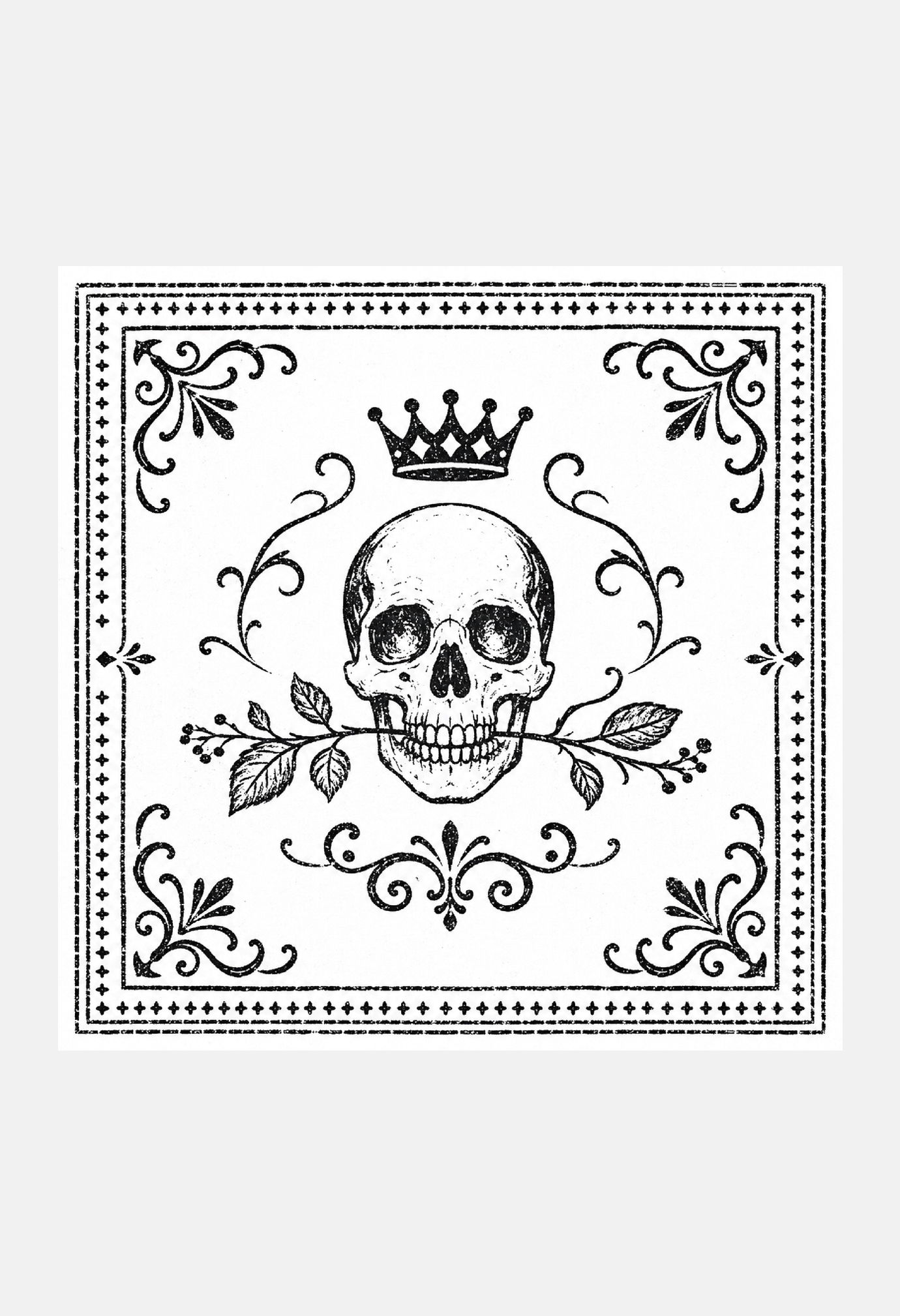 Bandana Skull Sand/Blue mit Fransen