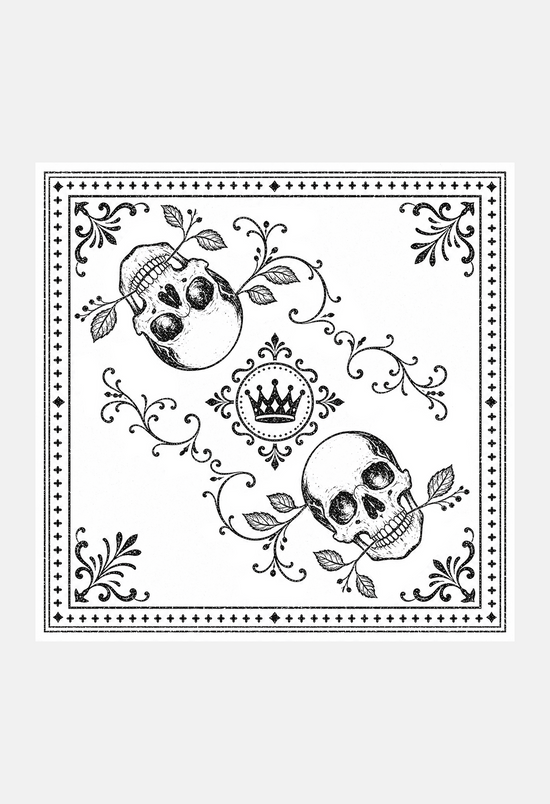 Bandana Skulls Biscotti/Bronze with Fringes