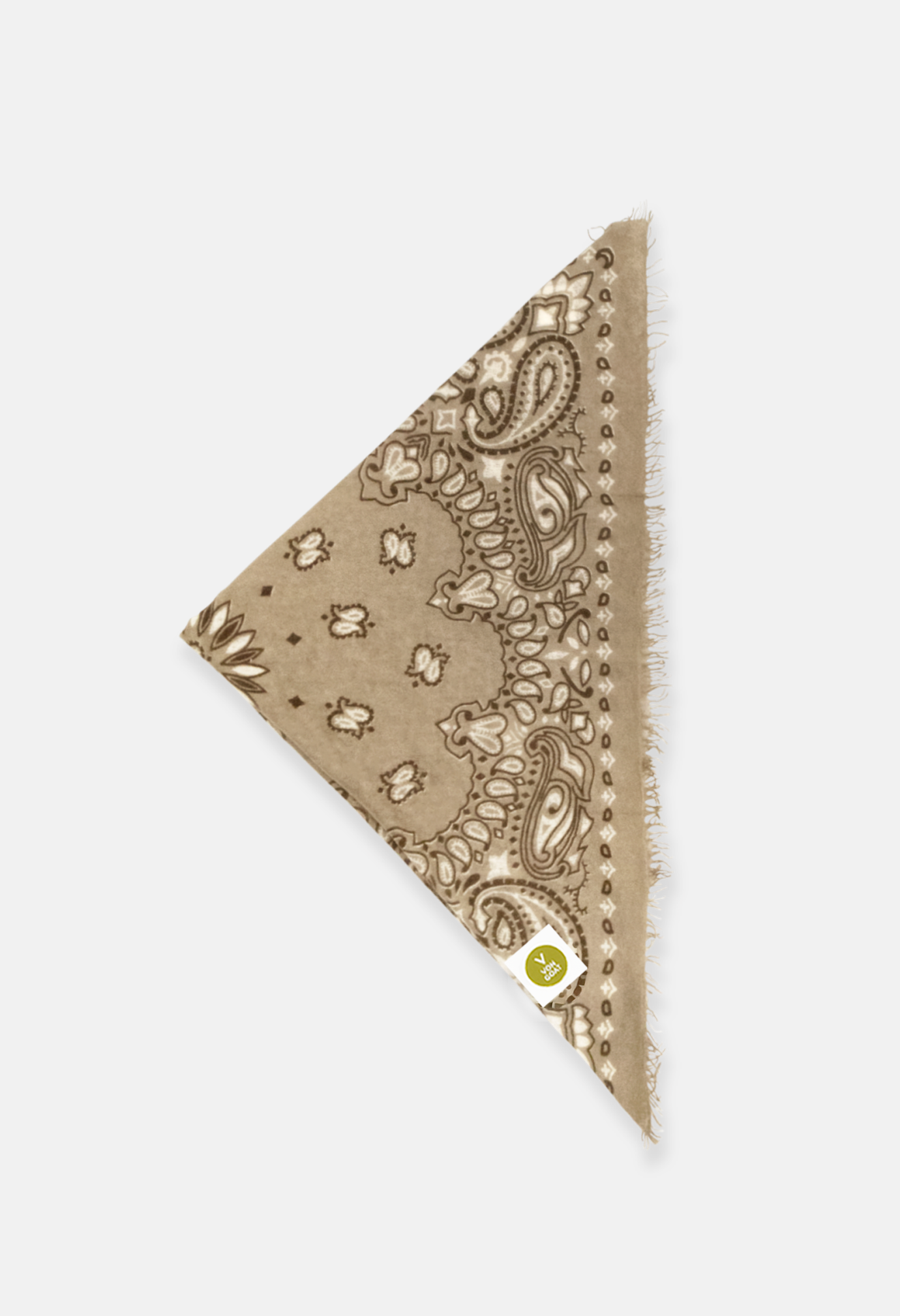 Cashmere Bandana Dreieckstuch Paisley A in Beige und Braun für Frauen von V VON GOAT Trend Bandana grosses Tuch aus 100 Prozent Kaschmir handgefertigt in Nepal