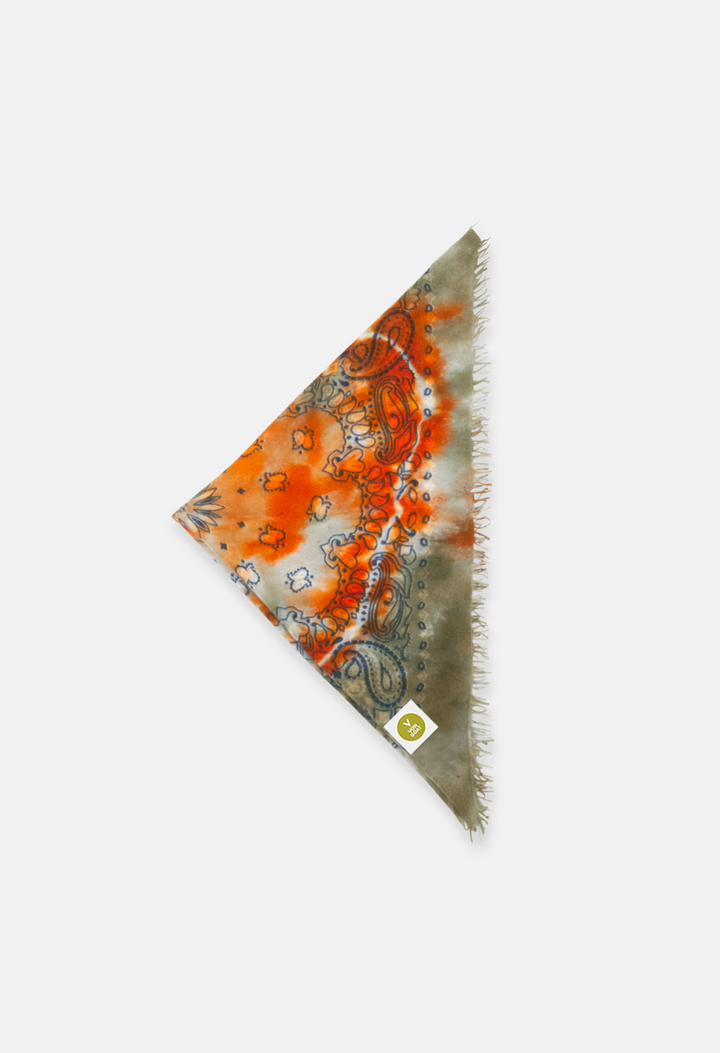 Cashmere Bandana Dreieckstuch Paisley Ice Dye B für Damen von V VON GOAT jedes Stück ein Unikat aus 100 Prozent Kaschmir