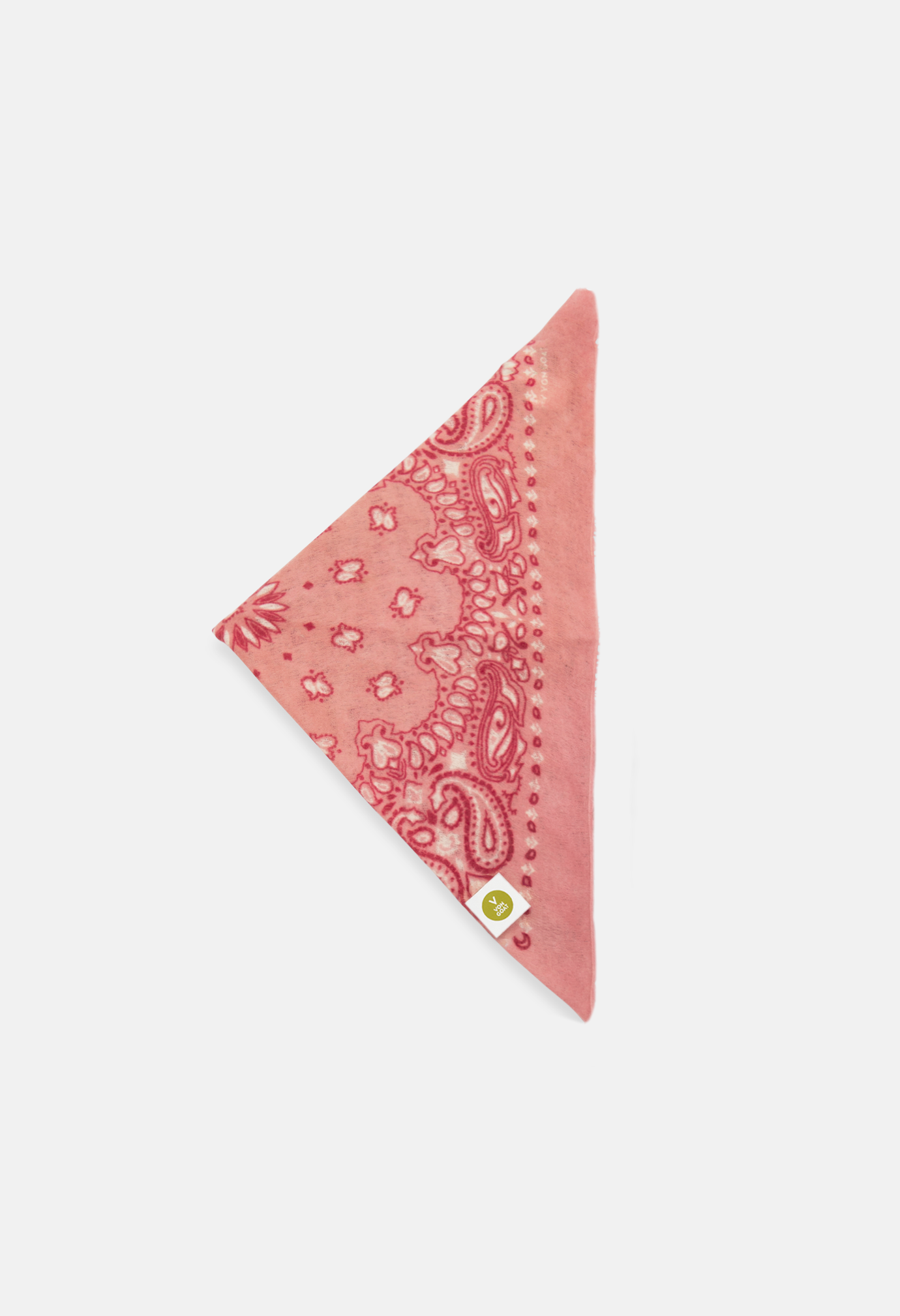 Cashmere Bandana Dreieckstuch Paisley F in Pink und Rot für Frauen von V VON GOAT Trend Accessoire aus 100 Prozent Kaschmir handgefertigt in Nepal
